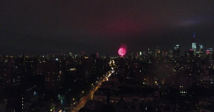 Aerial footage of Stunning NYC Fireworks on the 4th of July 