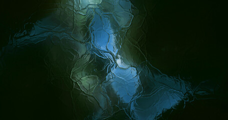 abstract frozen greenish blue water ice marble texture and freezing winter glass ice rink effect pattern on black.