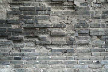 damaged old brick wall background