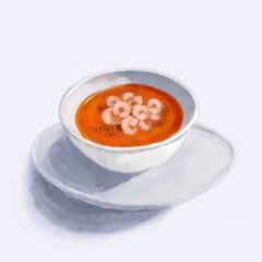 bowl of soup by watercolor