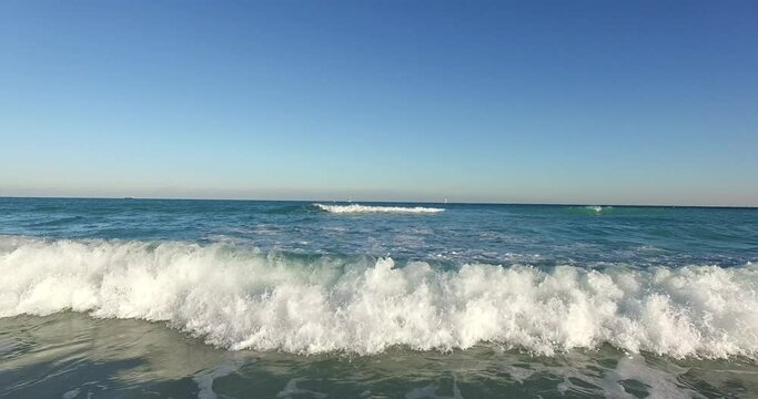Ocean Waves Crashing Drone Aerial View 