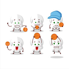 Talented skull cartoon character as a basketball athlete