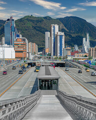 Urban landscape of the city of Bogota (Colombia) located in South America