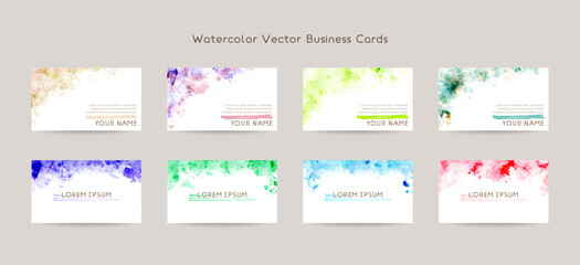 business card template. colorful watercolor vector background