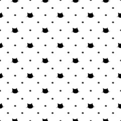 Seamless pattern with hand drawn cats. cat lover