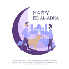 eid al adha mubarak illustration banner template vector background