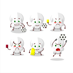 Skull cartoon character working as a Football referee