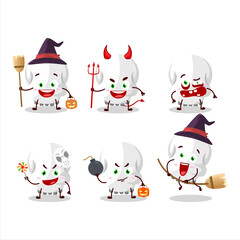 Halloween expression emoticons with cartoon character of skull