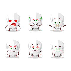 Skull cartoon in character with nope expression