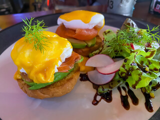 Eggs Benedict with smoked salmon
