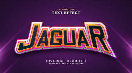 Colorful Jaguar Text in E-sport Style Effect. Editable Text Style Effect