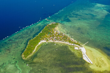 Drone footage of Hilutangan Island near Cebu, Philippines