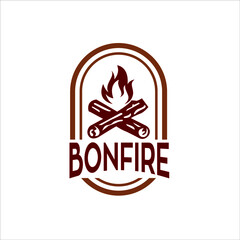 vintage bonfire colorful logo vector