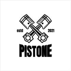 vintage black piston logo vector