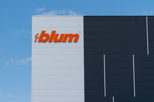Mississauga, ON, Canada - July 1, 2021: Blum Canada's head office in Mississauga, ON, Canada. Blum Limited is an Austrian-based multinational manufacturer of furniture hardware. 