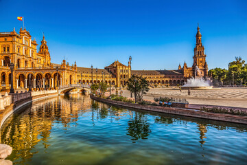 Plaza de Espana Square Reflection Seville Spain
