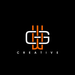WG, GW Letter Initial Logo Design Template Vector Illustration