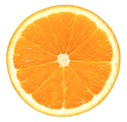 Orange slice isolated on the white background ,  single.