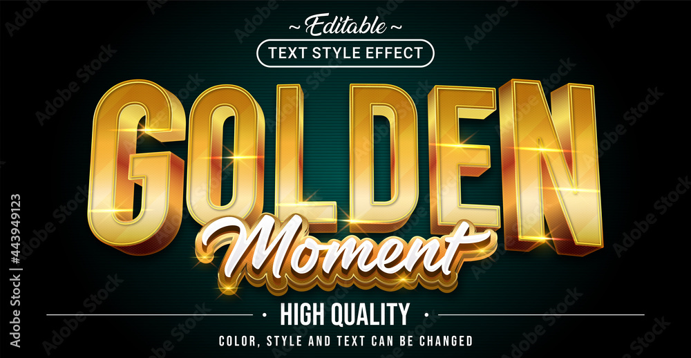 Aufkleber Editable text style effect - Golden Moment text style theme.