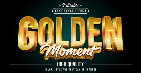 Editable text style effect - Golden Moment text style theme.