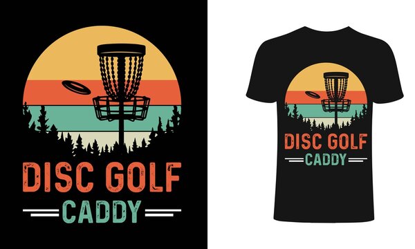 Disc Golf Caddy design, May The Course Be With You SVG, Disc Tshirt Design, Disc Golfer.Retro Disc T shirt design.