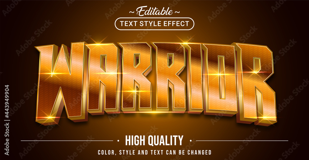 Poster Editable text style effect - Warrior text style theme.