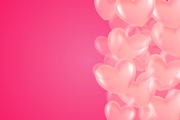 Background with balloons heart and copy space.  For wallpaper, flyers, invitation, posters, banners Vector illustration.