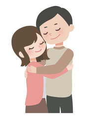 抱き合う男女カップル