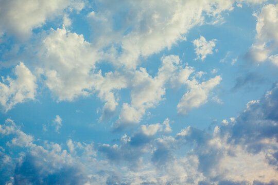 Sunset cloudy blue sky
