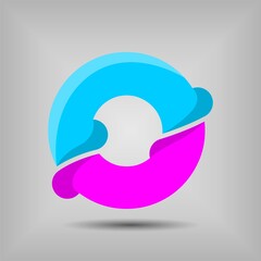 Letter font icon and logo template. New design and elegant typographic concept. Multy Colour. File EPS.