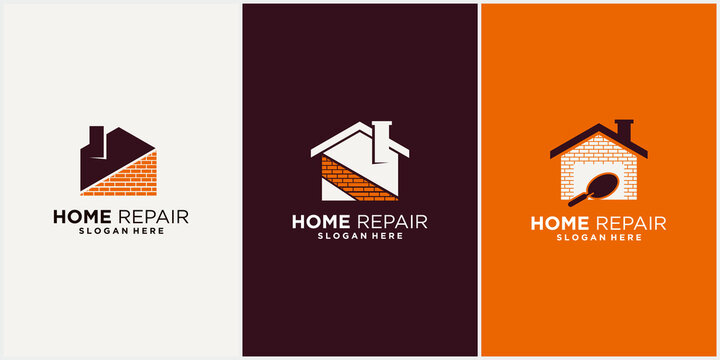 Home Improvement Logo Template Design, home renovation real estate home improvement company logo with elegant and luxurious business card display