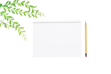 Isolated notebook on white background with clipping path.
