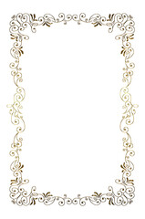 ゴールドメタリックの質感の飾り罫フレーム, ビンテージ, エレガントな飾り罫, 背景バックグラウンド