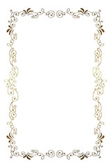 ゴールドメタリックの質感の飾り罫フレーム, ビンテージ, エレガントな飾り罫, 背景バックグラウンド