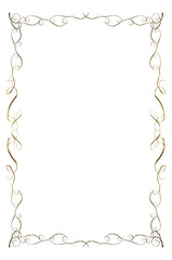ゴールドメタリックの質感の飾り罫フレーム, ビンテージ, エレガントな飾り罫, 背景バックグラウンド