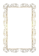 ゴールドメタリックの質感の飾り罫フレーム, ビンテージ, エレガントな飾り罫, 背景バックグラウンド