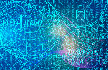 Concept of science and engineerig. Thin line style