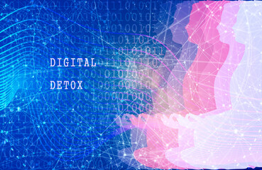 Fototapeta premium Businessman meditation illustration. Concept of digital detox