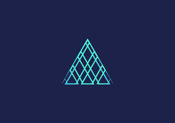simple and minimal, vector logo design template, logo in an abstract triangle shape- illustration