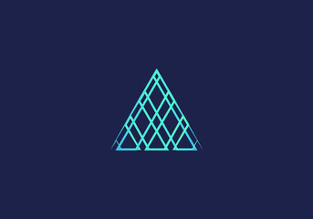 simple and minimal, vector logo design template, logo in an abstract triangle shape- illustration
