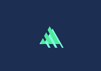 simple and minimal, vector logo design template, logo in an abstract triangle shape- illustration