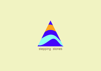 simple and minimal, vector logo design template, logo in an abstract triangle shape- illustration