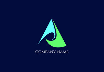 simple and minimal, vector logo design template, logo in an abstract triangle shape- illustration