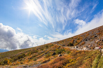 那須岳（茶臼岳）9合目の登山道
【The 9th mountain trail of Mt. Nasu in Japan】
