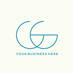 GG monogram logo.Letter g overlapped typographic icon.Lettering sign isolated on light background.Alphabet initials.Modern, design, geometric style.