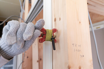 住宅　建築現場　道具イメージ　糸巻き