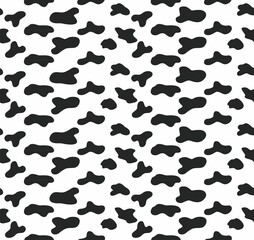 Abstract vector black and white spotted seamless pattern. Black and white spots. Design element for textile, fabric, packaging, paper, packaging, printing and print.