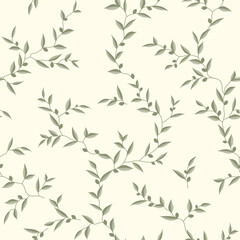 seamless pattern of branches and leaves