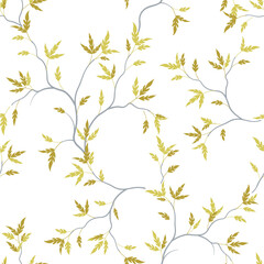 seamless pattern of branches and leaves