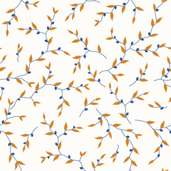 seamless pattern of branches and leaves